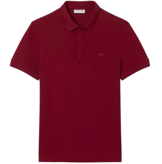 Lacoste Polo Shirt Mens Paris Stretch Cotton Pique in Bordeaux