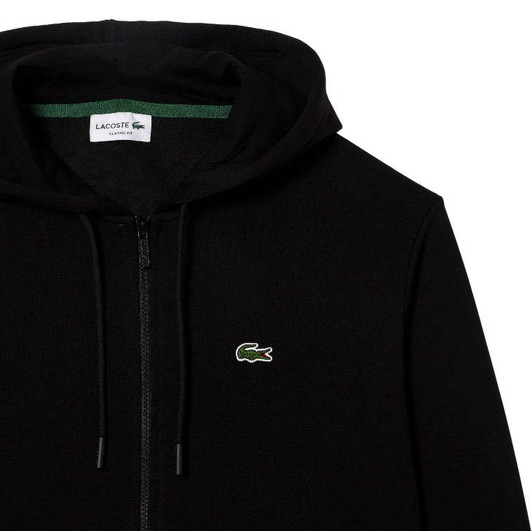 Lacoste Mens Hoodie Organic Cotton Hooded Top in Black