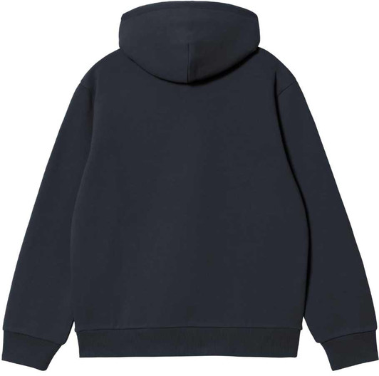 Carhartt Wip Mens Hoodie Script Embroidered Hooded Top in Deep Night Palisander