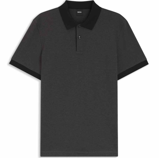 BOSS Mens Polo Shirt Hugo Boss H Parlay Cotton Polo in Black