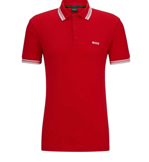 BOSS Mens Polo Shirt Hugo Boss Paddy Pique in Red