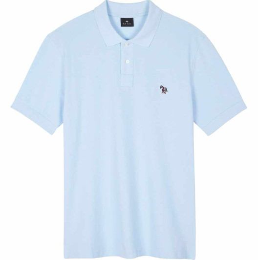 Paul Smith Mens Polo Shirt Classic Zebra Badge Polo in Pale Blue