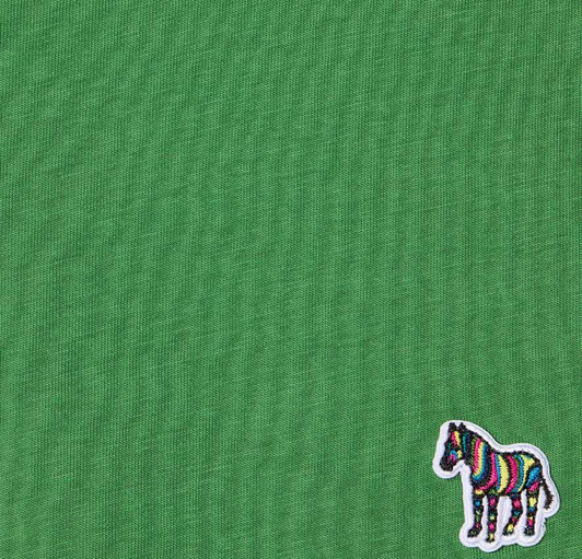 Paul Smith Mens T-Shirt Organic Zebra Tee in Mid Green