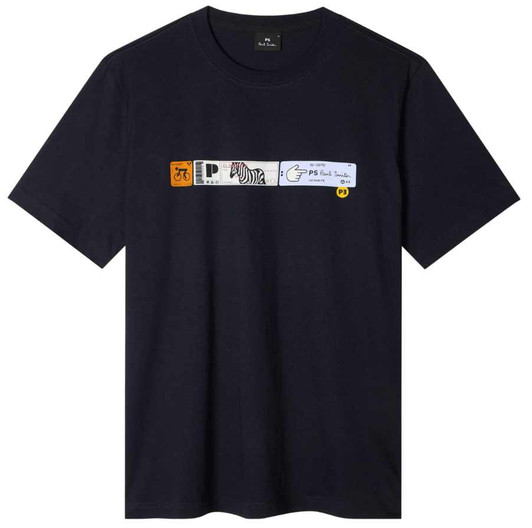 Paul Smith Mens T-Shirt Tickets Print Tee in Navy