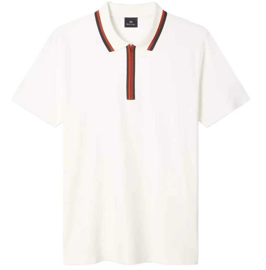 Paul Smith Mens Polo Shirt Contrast Tipping Polo in White