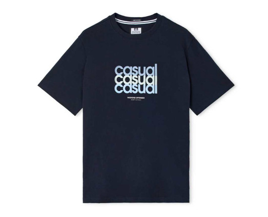 Weekend Offender Mens T-Shirt Casual Logo Tee in Navy Blue