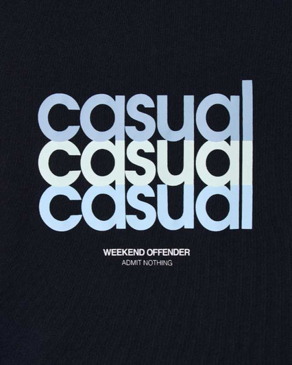 Weekend Offender Mens T-Shirt Casual Logo Tee in Navy Blue