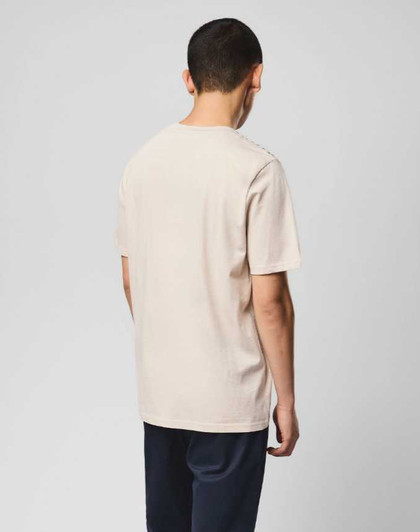 Weekend Offender Mens T-Shirt Check Trim Medea Tee in Cement