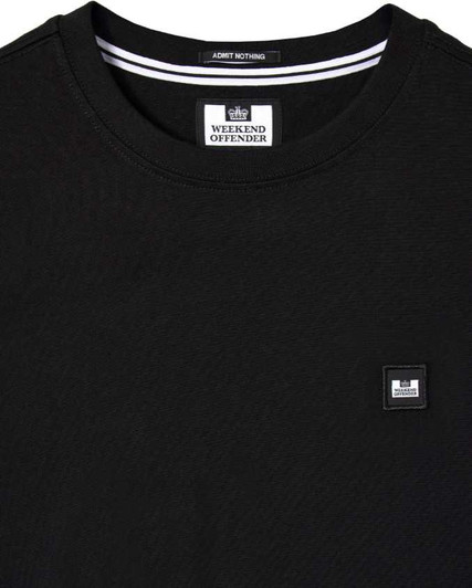 Weekend Offender Mens T-Shirt Brooklands Chest Logo Tee in Black