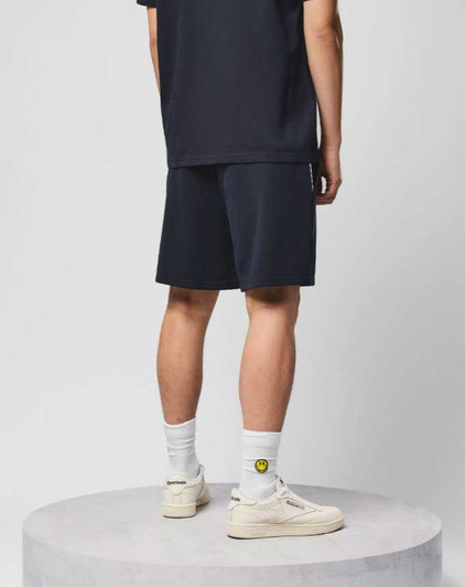 Weekend Offender Mens Shorts Missour Check Trim Short in Navy Blue
