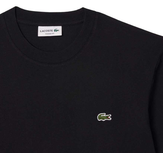 Lacoste Mens T-Shirt Classic Cotton Tee in Black