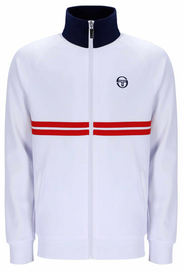 Sergio Tacchini Mens Dallas Track Jacket in White / Maritime Blue / Red