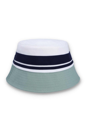 Sergio Tacchini Hat Mens Newsford Bucket Hat in White / Maritime / Lead Blue