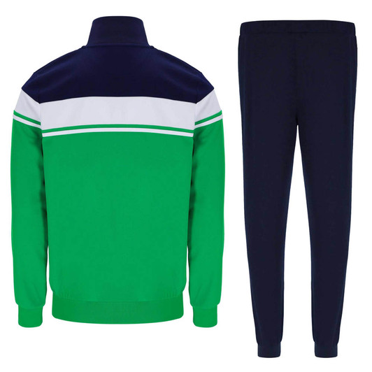 Sergio Tacchini Mens Tracksuit Damarindo Track Top and Bottoms in Maritime Blue / White / Fern Green