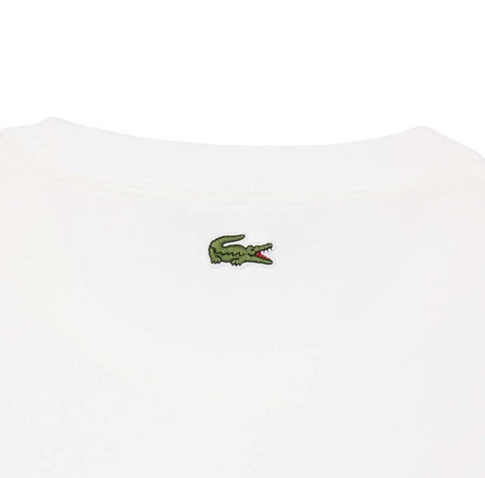 Lacoste Mens T-Shirt Embossed Branding Tee in White