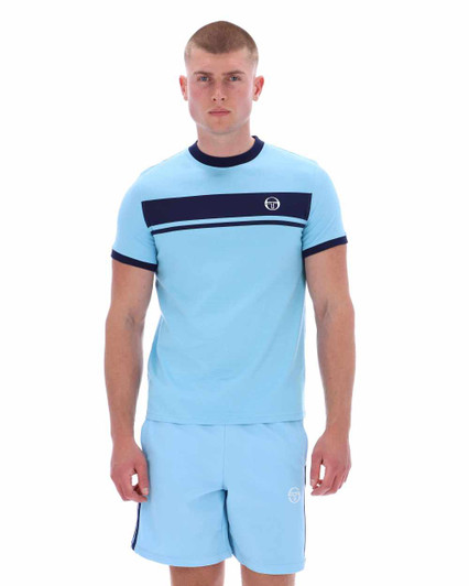 Sergio Tacchini Mens T-Shirt Master Crew Neck Tee in Baltic / Maritime Blue