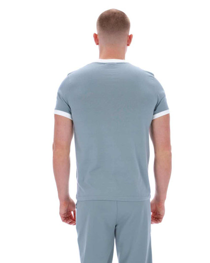 Sergio Tacchini Mens T-Shirt Master Crew Neck Tee in Lead / Maritime Blue