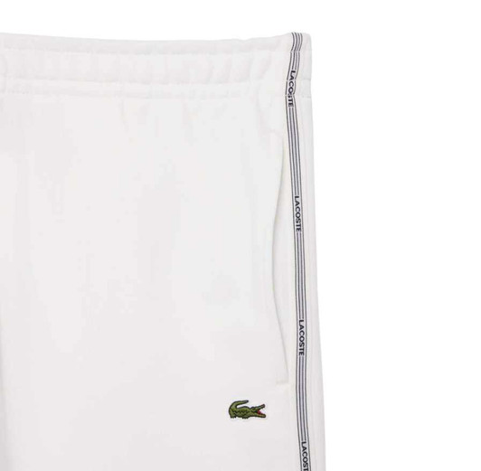 Lacoste Mens Shorts Stripe Logo Fleece Short in White