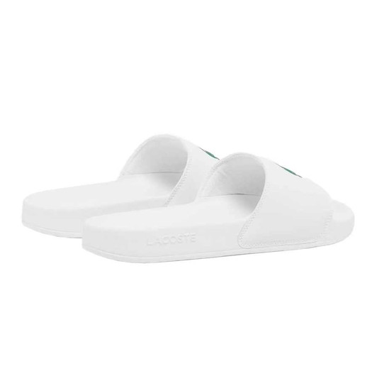 Lacoste Mens Sliders Serve Summer Slides in White / Green