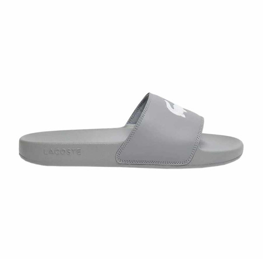 Lacoste Mens Sliders Serve Summer Slides in Grey / White