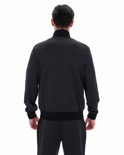 FILA Mens Track Top Mathers Herringbone Track Jacket in Black