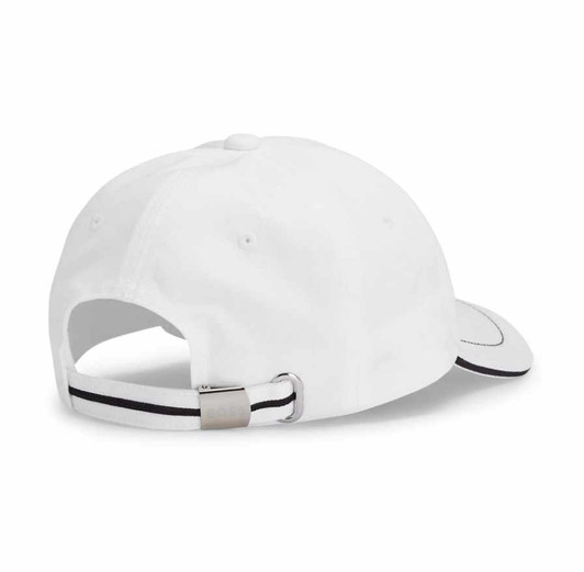 Boss Cap Mens Hugo Boss Contrast Trims Cotton Hat in White
