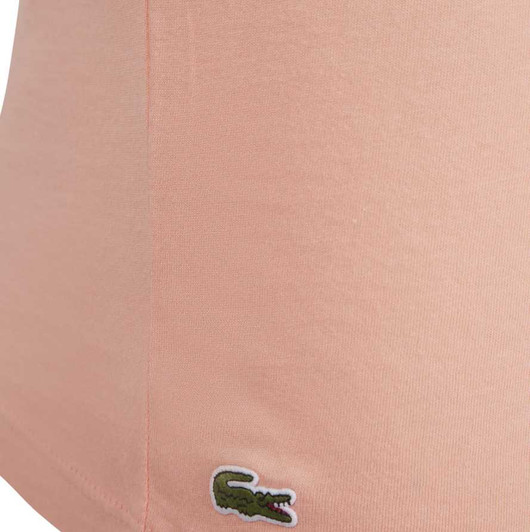 Lacoste Mens T-Shirt Loungewear Slim Fit Tee in Coral Pink