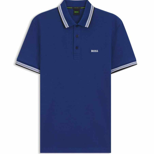 Boss Mens Polo Shirt Hugo Boss Paddy Pique Polo in Blue
