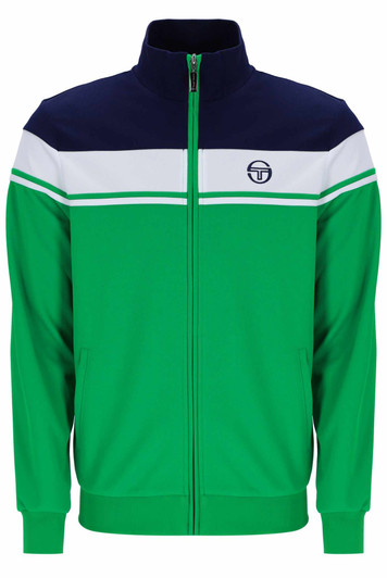 Sergio Tacchini Mens Track Jacket Damarindo in Maritime Blue / White / Fern Green