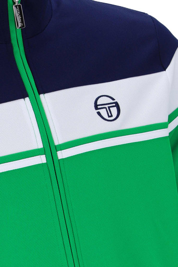 Sergio Tacchini Mens Track Jacket Damarindo in Maritime Blue / White / Fern Green