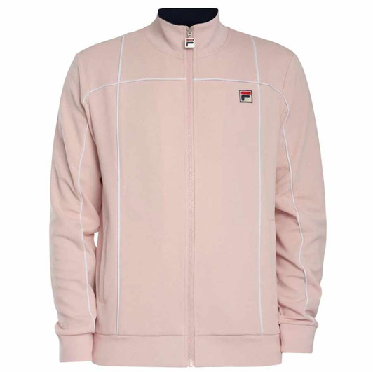 FILA Mens Track Jacket Armando Contrasting Piping Track Top in Pale / Lilac / White