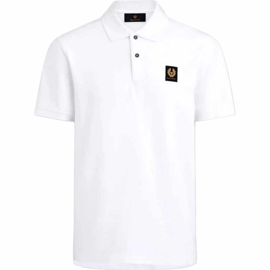 Belstaff Mens Polo Shirt Cotton Pique in White