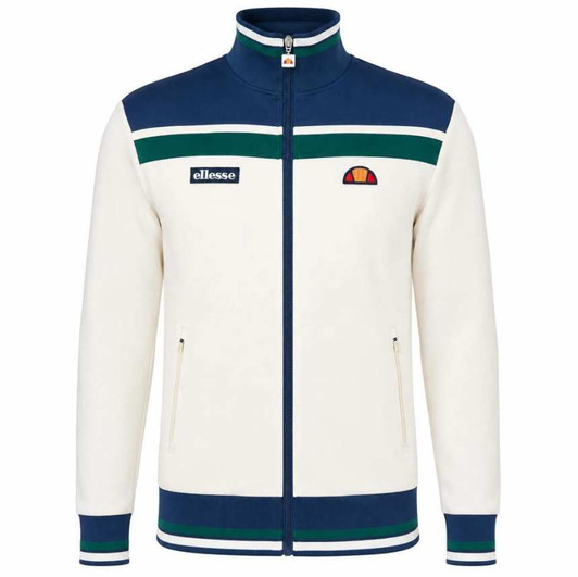 Ellesse Vignola Track Top Mens Tracksuit Jacket in Ecru / Navy