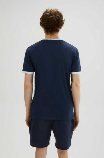Ellesse Ringer Tee Mens Ringetto T-Shirt in Navy Blue