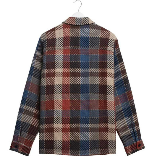 Wax London Mens Overshirt Whiting Shirt in Pike Check Rust Multi