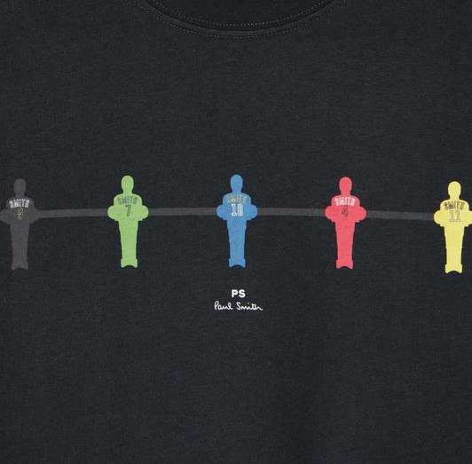 Paul Smith T-Shirt Mens Table Football Cotton Tee in Dark Navy