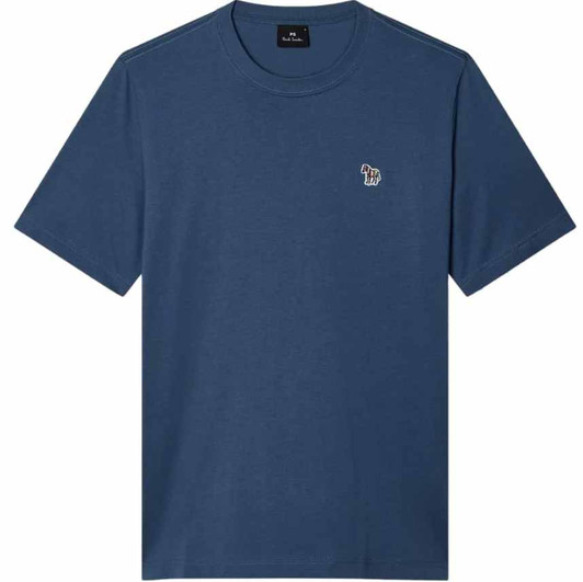 Paul Smith T-Shirt Mens Zebra Logo Tee in Washed Navy