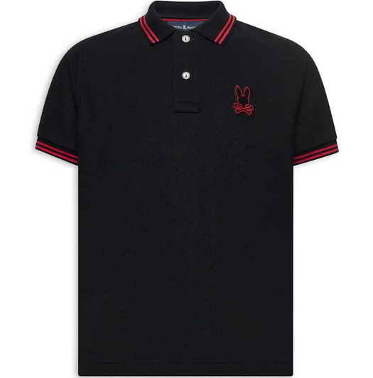 Psycho Bunny Polo Shirt Mens Sayer Pique in Black