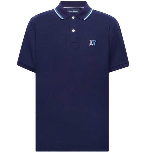 Psycho Bunny Polo Shirt Mens Cedric Pique in Blue