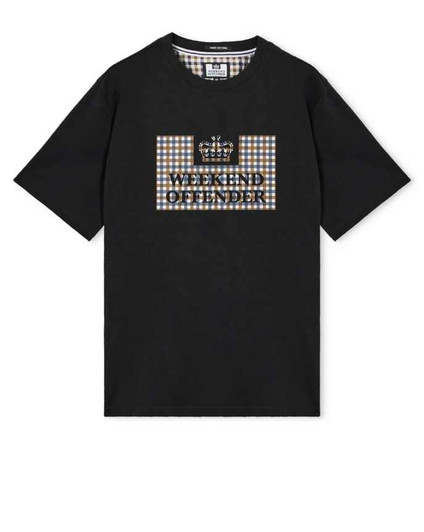 Weekend Offender T-Shirt Shevchenko Mens Check Tee in Black