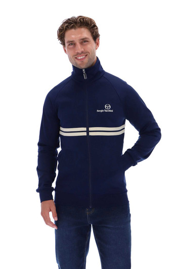 Sergio Tacchini Track Jacket Mens Dallas Track Top in Maritime Blue / Peyote