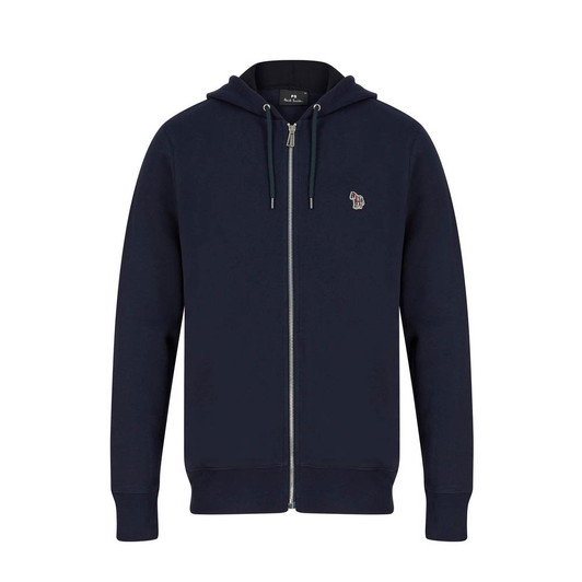 Paul Smith Zebra Badge Full Zip Hoodie in Dark Navy Blue