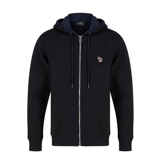 Paul Smith Zebra Badge Full Zip Hoodie in Black