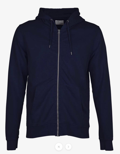 Colorful Standard Classic Organic Zip Hood in Navy Blue