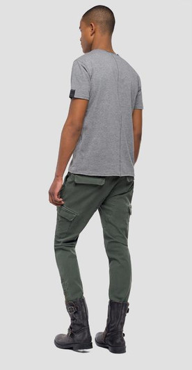 Replay Deconstructed V Neck T-Shirt in Grey