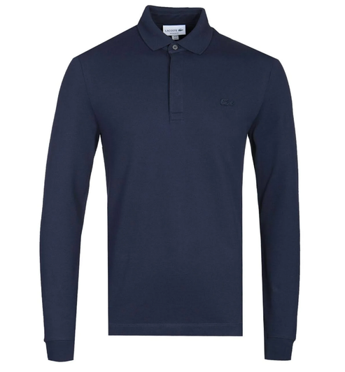 Lacoste Paris Polo Long Sleeve in Navy Lacoste Paris Polo Long Sleeve in Navy