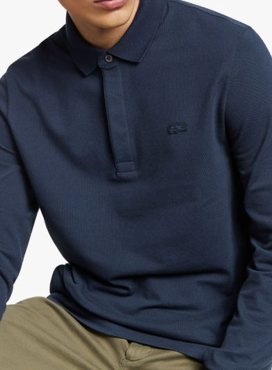 Lacoste Paris Polo Long Sleeve in Navy Lacoste Paris Polo Long Sleeve in Navy