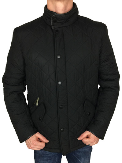 Barbour International Mens Powell Quilted Jacket in Black