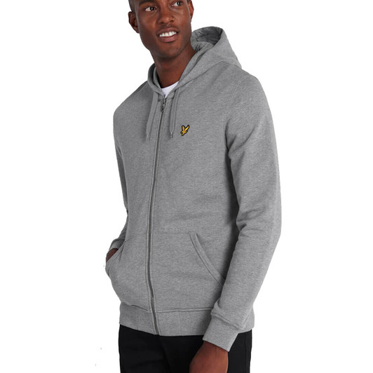 Lyle & Scott Zip Through Hoodie in Grey Marl