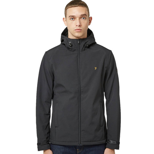 Farah Bective Soft Shell Jacket in Deep Black